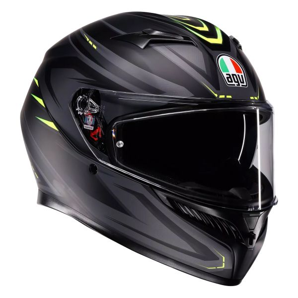 Full Face AGV K3 Syth Matt Black Yellow Fluo