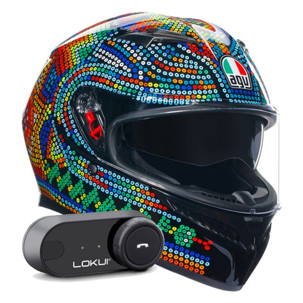 Full Face AGV K3 Top Rossi Winter Test 2018 + Kit Bluetooth Lokui K30 Full Face AGV K3 Top Rossi Winter Test 2018 + Kit Bluetooth Lokui K30