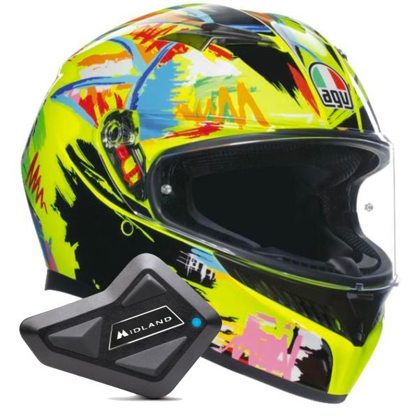 Full Face AGV K3 Top Rossi Winter Test 2019 + Kit Bluetooth BT Mini Full Face AGV K3 Top Rossi Winter Test 2019 + Kit Bluetooth BT Mini