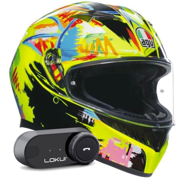 Full Face AGV K3 Top Rossi Winter Test 2019 + Kit Bluetooth Lokui K30 Full Face AGV K3 Top Rossi Winter Test 2019 + Kit Bluetooth Lokui K30