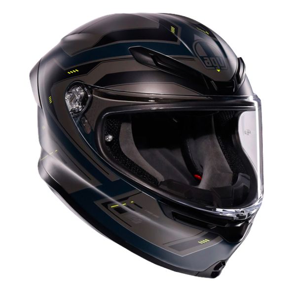 AGV K6 S Enhance Matt Grey Yellow Fluo + Kit Bluetooth Lokui K30