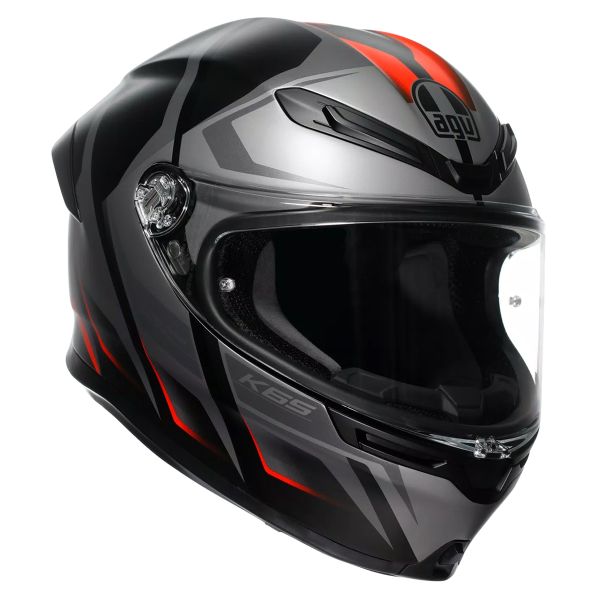 Full Face AGV K6 S Karve Matt Black Grey Red Full Face AGV K6 S Karve Matt Black Grey Red