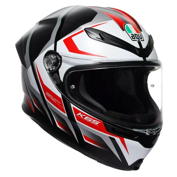 Full Face AGV K6 S Karve Matt Black White Red Full Face AGV K6 S Karve Matt Black White Red