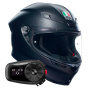 Casque Full Face AGV K6 S Mono Matt Black + Kit Bluetooth 5S Solo