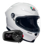 Casque Full Face AGV K6 S Mono White + Kit Bluetooth 5S Solo