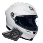 Casque Full Face AGV K6 S Mono White + Kit Bluetooth BT Mini