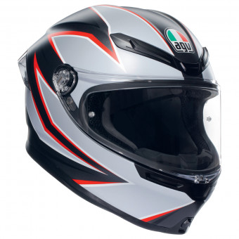 Full Face AGV K6 S Multi Flash Matt Black Grey Red