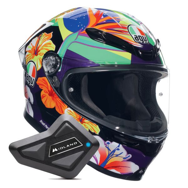 Full Face AGV K6 S Replica Morbidelli 2021 + Kit Bluetooth BT Mini