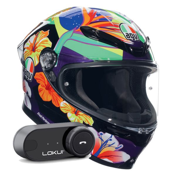 Full Face AGV K6 S Replica Morbidelli 2021 + Kit Bluetooth Lokui K30