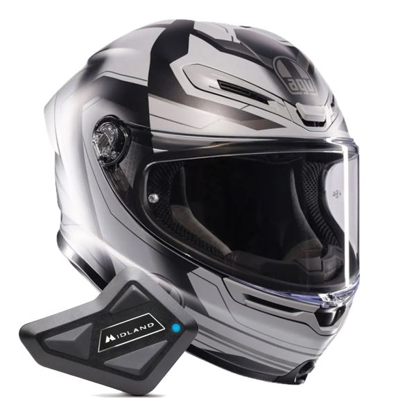 Full Face AGV K6 S Ultrasonic Matt Black Grey + Kit Bluetooth BT Mini Full Face AGV K6 S Ultrasonic Matt Black Grey + Kit Bluetooth BT Mini