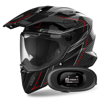 Full Face Airoh Commander 2 Carbon Stylish + Kit bluetooth 5R Lite Solo