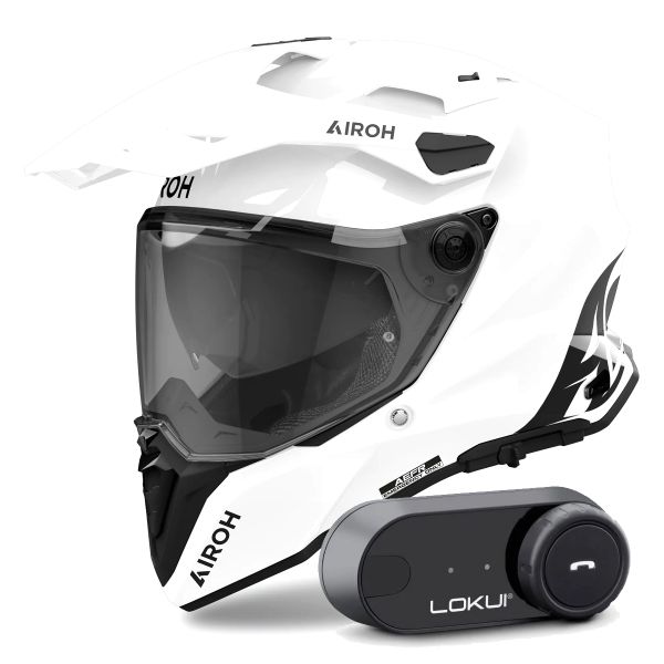Full Face Airoh Commander 2 Color White + Kit Bluetooth Lokui K30 Full Face Airoh Commander 2 Color White + Kit Bluetooth Lokui K30