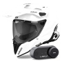 Casque Full Face Airoh Commander 2 Color White + Kit Bluetooth Lokui K30
