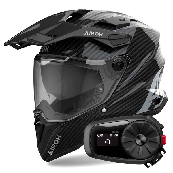 Full Face Airoh Commander 2 Full Carbon + Kit Bluetooth 5S Solo
