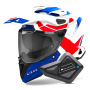 Casque Full Face Airoh Commander 2 Reveal Blue Red + Kit Bluetooth BT Mini