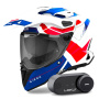 Casque Full Face Airoh Commander 2 Reveal Blue Red + Kit Bluetooth Lokui K30