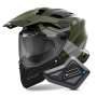 Casque Full Face Airoh Commander 2 Reveal Military Green + Kit Bluetooth BT Mini