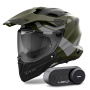 Casque Full Face Airoh Commander 2 Reveal Military Green + Kit Bluetooth Lokui K30