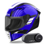 Casque Full Face Airoh Connor Achieve Blue + Kit Bluetooth Lokui K30