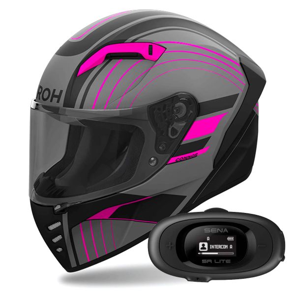 Full Face Airoh Connor Achieve Pink Matt + Kit bluetooth 5R Lite Solo Full Face Airoh Connor Achieve Pink Matt + Kit bluetooth 5R Lite Solo