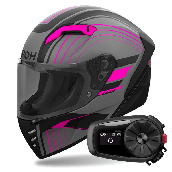 Full Face Airoh Connor Achieve Pink Matt + Kit Bluetooth 5S Solo Full Face Airoh Connor Achieve Pink Matt + Kit Bluetooth 5S Solo