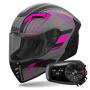 Casque Full Face Airoh Connor Achieve Pink Matt + Kit Bluetooth 5S Solo
