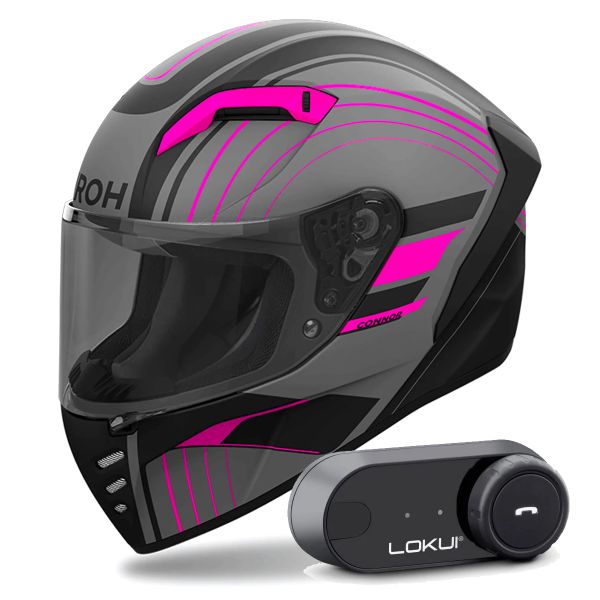Full Face Airoh Connor Achieve Pink Matt + Kit Bluetooth Lokui K30 Full Face Airoh Connor Achieve Pink Matt + Kit Bluetooth Lokui K30