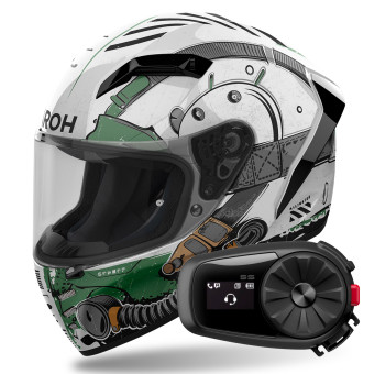 Full Face Airoh Connor Alligator + Kit Bluetooth 5S Solo