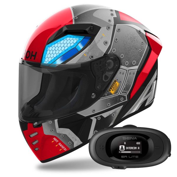 Full Face Airoh Connor Bot + Kit bluetooth 5R Lite Solo