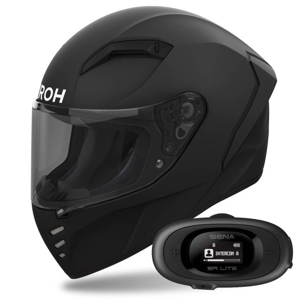 Full Face Airoh Connor Color Black Matt + Kit bluetooth 5R Lite Solo Full Face Airoh Connor Color Black Matt + Kit bluetooth 5R Lite Solo