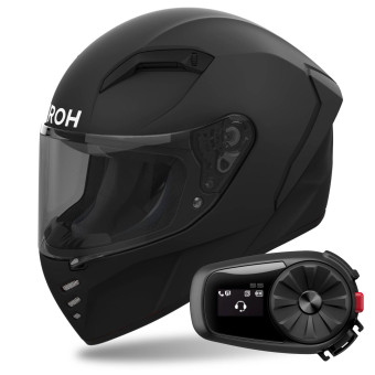 Full Face Airoh Connor Color Black Matt + Kit Bluetooth 5S Solo