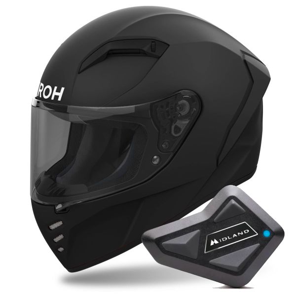 Full Face Airoh Connor Color Black Matt + Kit Bluetooth BT Mini Full Face Airoh Connor Color Black Matt + Kit Bluetooth BT Mini