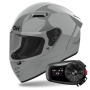 Casque Full Face Airoh Connor Color Cement Grey + Kit Bluetooth 5S Solo