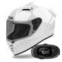 Casque Full Face Airoh Connor Color White + Kit bluetooth 5R Lite Solo
