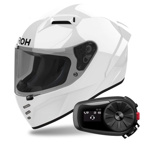 Full Face Airoh Connor Color White + Kit Bluetooth 5S Solo Full Face Airoh Connor Color White + Kit Bluetooth 5S Solo