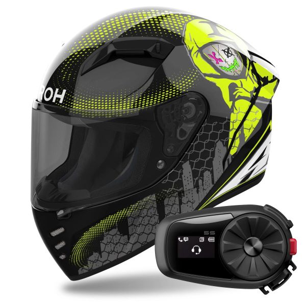 Full Face Airoh Connor Gamer + Kit Bluetooth 5S Solo