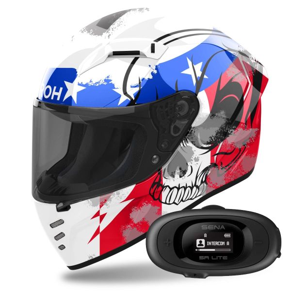 Full Face Airoh Connor Nation + Kit bluetooth 5R Lite Solo