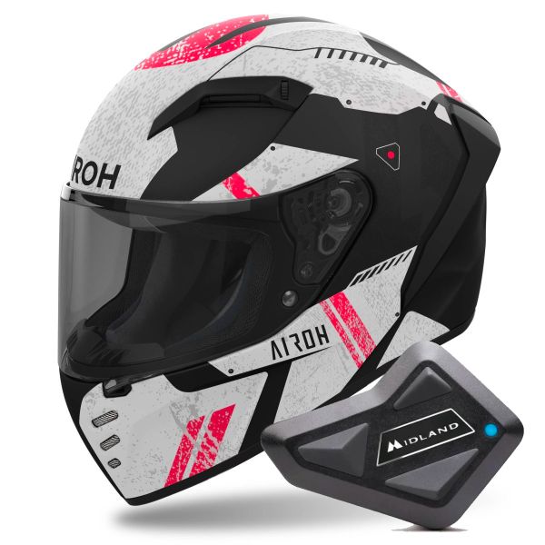 Full Face Airoh Connor Omega + Kit Bluetooth BT Mini