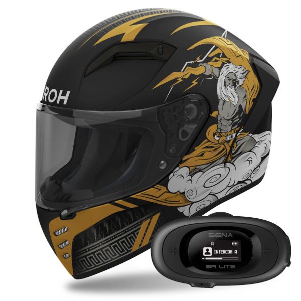 Full Face Airoh Connor Zeus + Kit bluetooth 5R Lite Solo