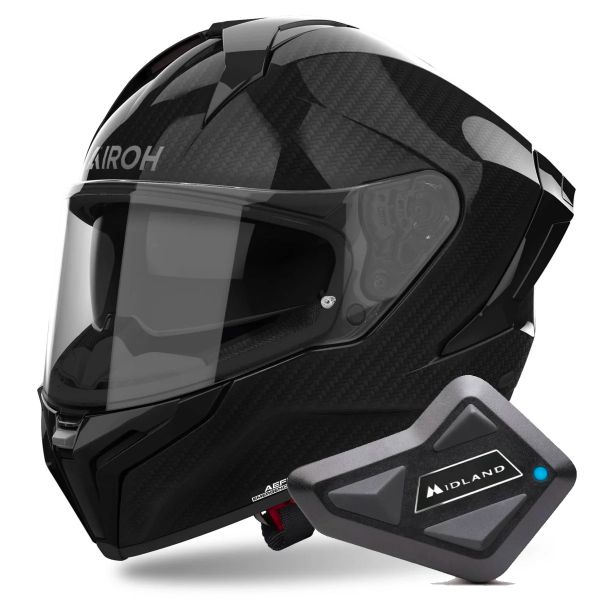 Full Face Airoh Matryx Carbon Gloss + Kit Bluetooth BT Mini Full Face Airoh Matryx Carbon Gloss + Kit Bluetooth BT Mini