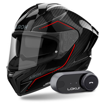 Full Face Airoh Matryx Carbon Stylish + Kit Bluetooth Lokui K30