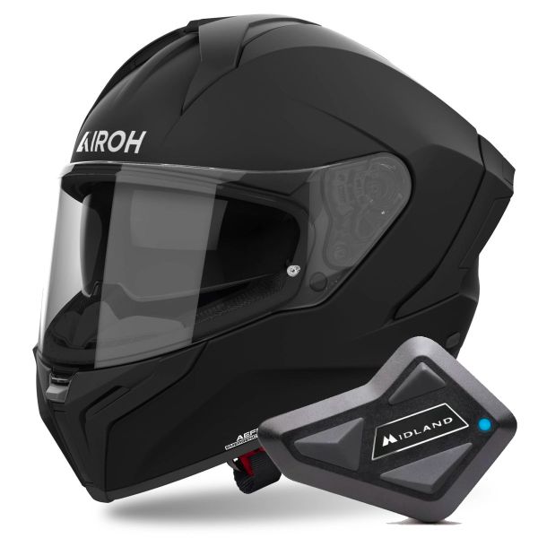 Full Face Airoh Matryx Color Black Matt + Kit Bluetooth BT Mini Full Face Airoh Matryx Color Black Matt + Kit Bluetooth BT Mini