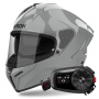 Casque Full Face Airoh Matryx Color Cement Grey + Kit Bluetooth 5S Solo
