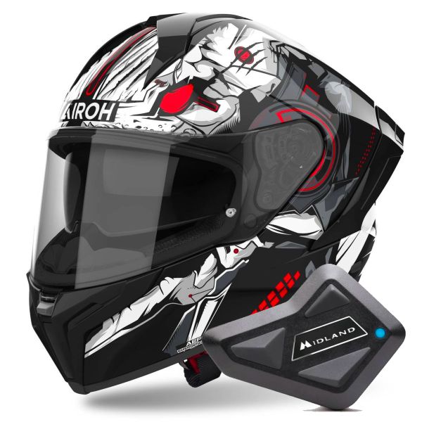 Full Face Airoh Matryx Nytro Gloss + Kit Bluetooth BT Mini