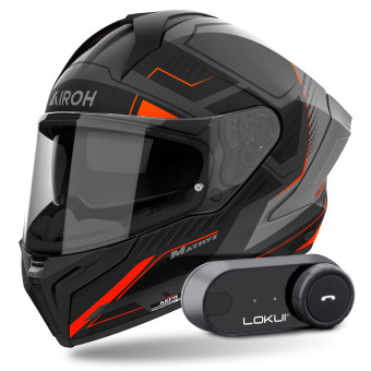 Full Face Airoh Matryx Rocket Orange Matt + Kit Bluetooth Lokui K30