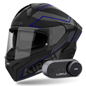 Full Face Airoh Matryx Sentinel Blue Matt + Kit Bluetooth Lokui K30