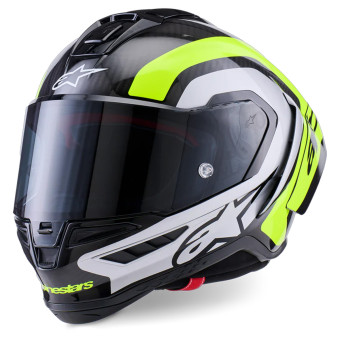 Full Face Alpinestars Supertech R10 Arius Black Silver Yellow Fluo Glossy