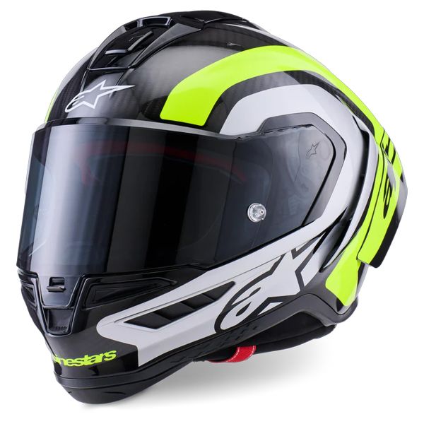 Full Face Alpinestars Supertech R10 Arius Black Silver Yellow Fluo Glossy