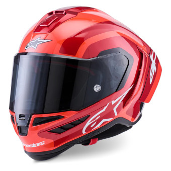 Full Face Alpinestars Supertech R10 Arius Black White Double Red Glossy