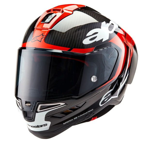 Full Face Alpinestars Supertech R10 Element Black Carbon Bright Red White